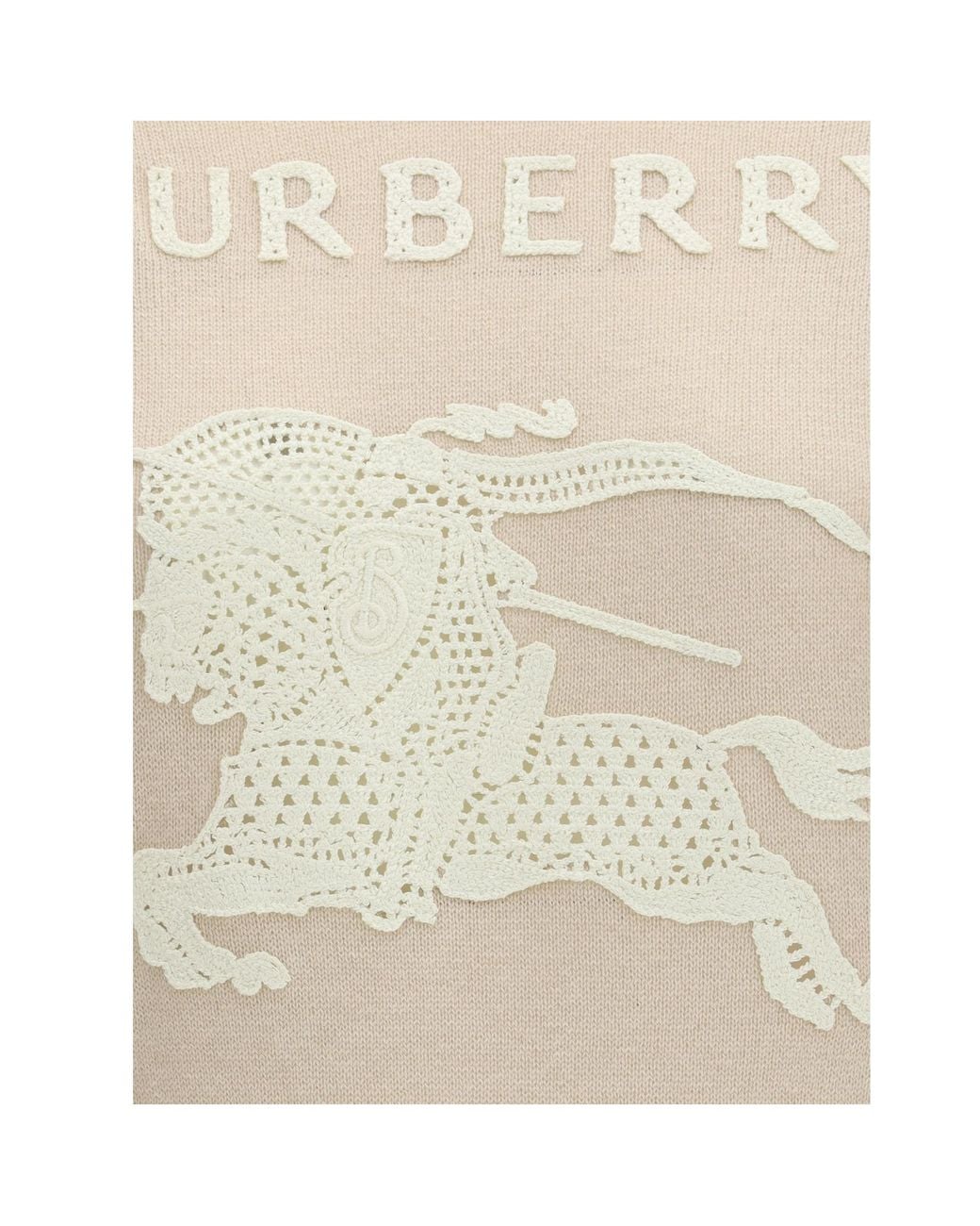 Burberry White Ekd Crochet-Detail Knitted Sweater