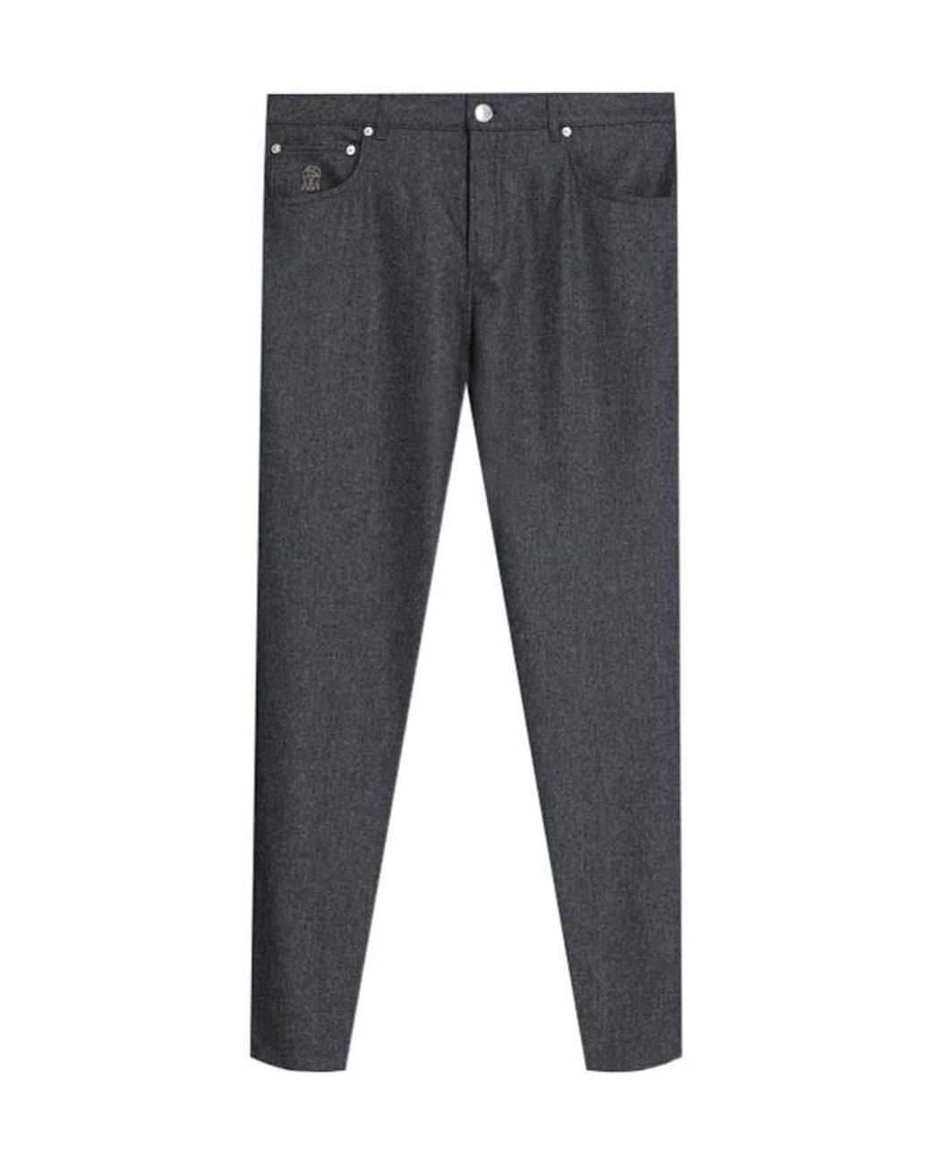 Brunello Cucinelli Gray Button-Fastening Trousers for men
