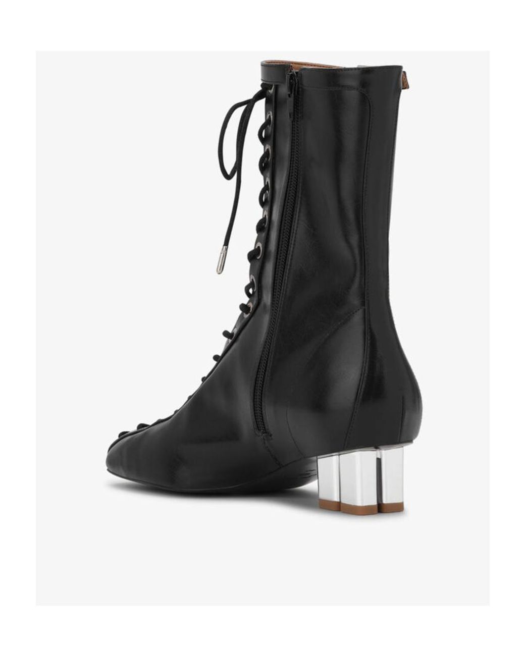 Ganni Black Lace-Up Ankle Boots