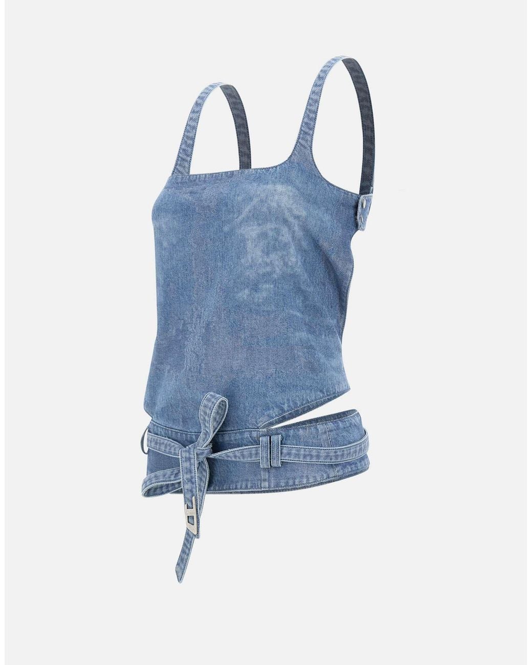 DIESEL Blue Sayra Belted Denim Top