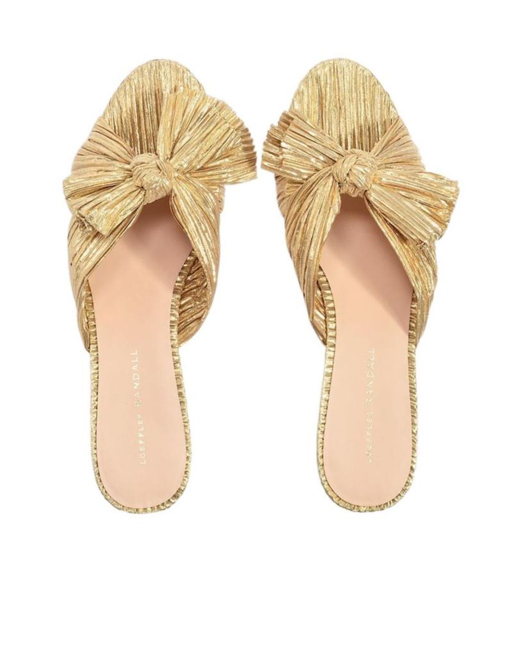 Loeffler Randall Natural Emilia Pleated Knot Mules