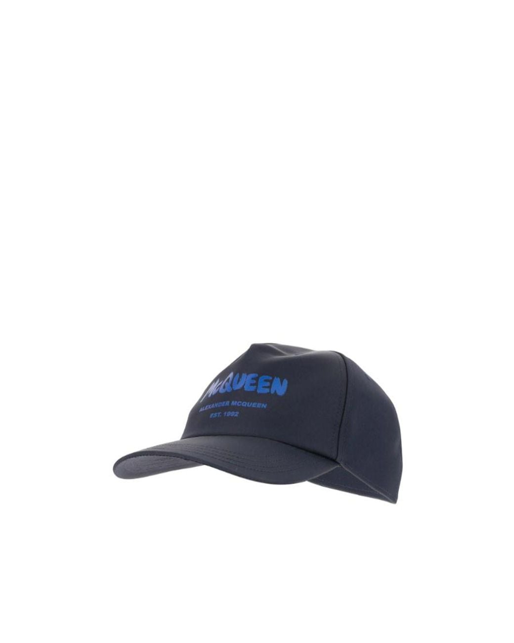 McQueen Blue Logo Printed Baseball Cap for men