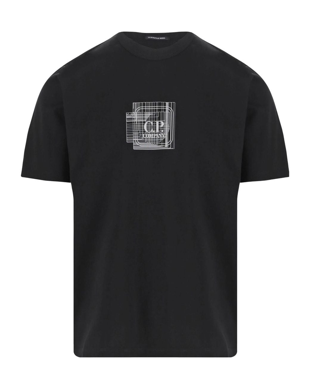 C P Company Black Logo Graphic T-Shirt for men