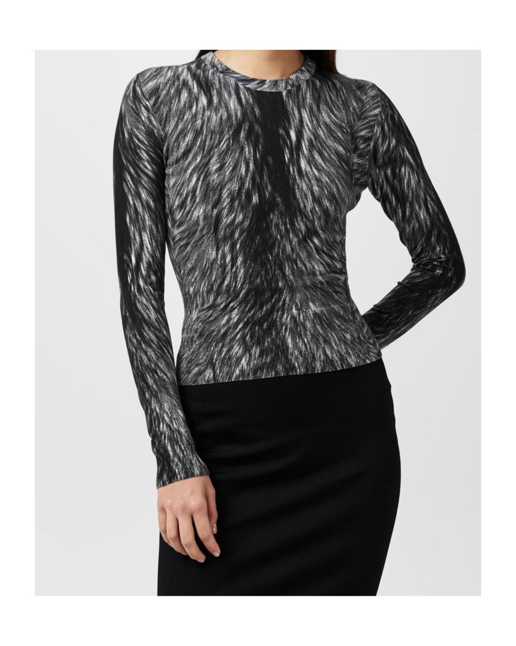Dolce & Gabbana Black Fur Print Knitwear