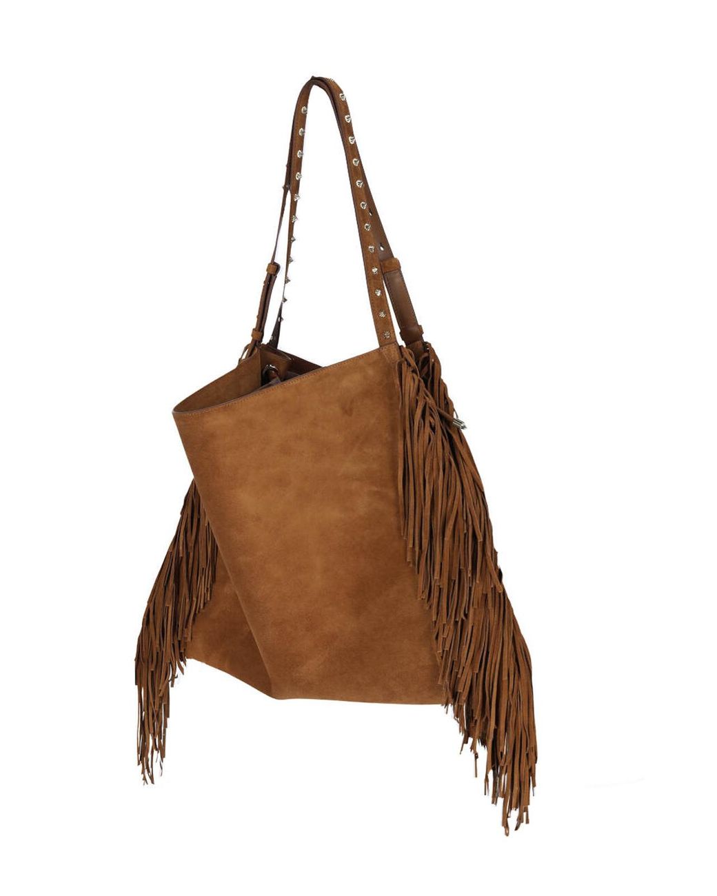 Christian Louboutin Brown Baggy Fringed Edge Tote Bag