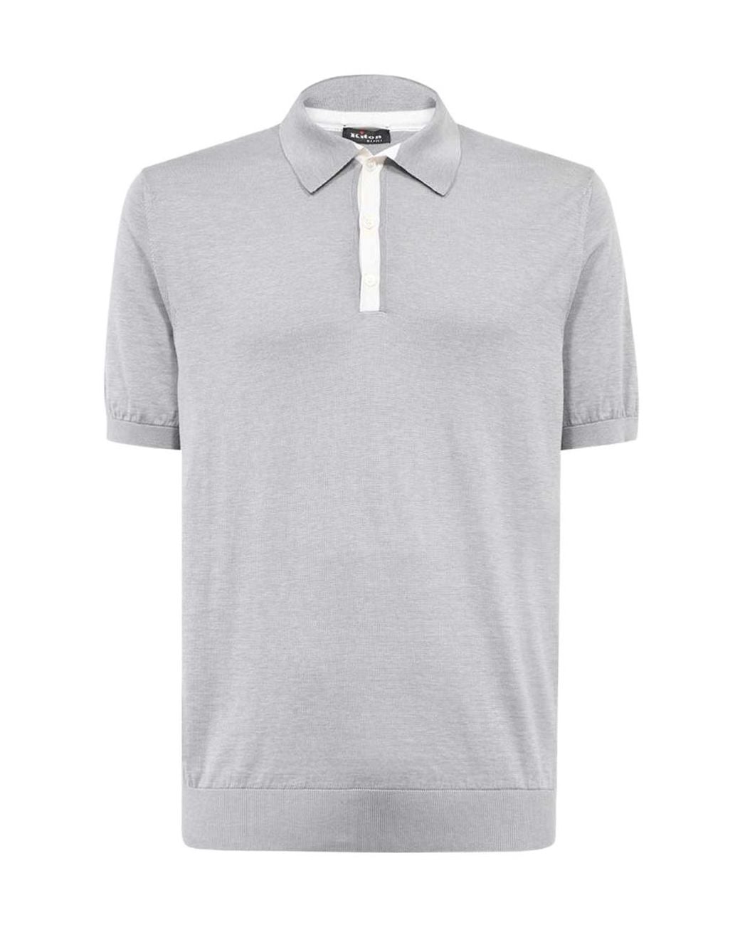 Kiton Gray Short-Sleeved Polo Shirt for men