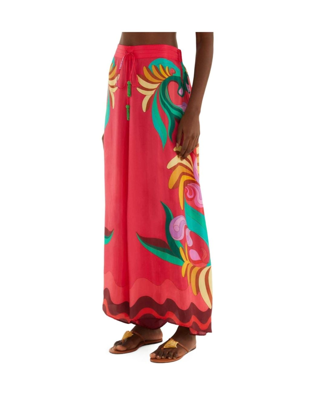 Farm Rio Red Graphic-Print Palazzo Pants