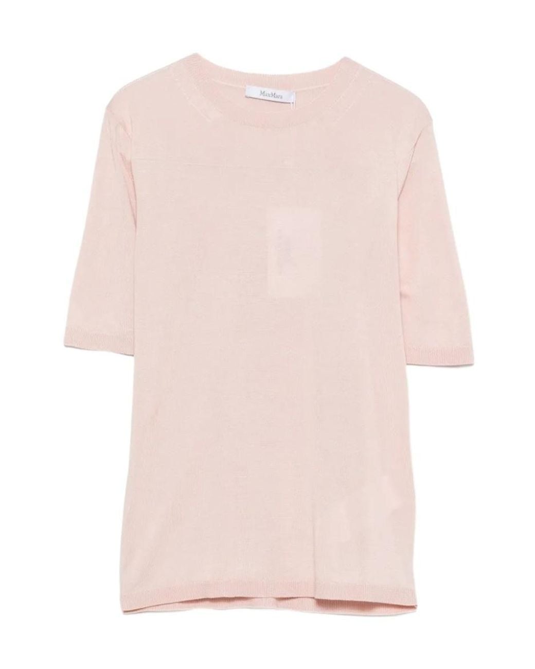 Max Mara Pink Short-Sleeved Knit Top