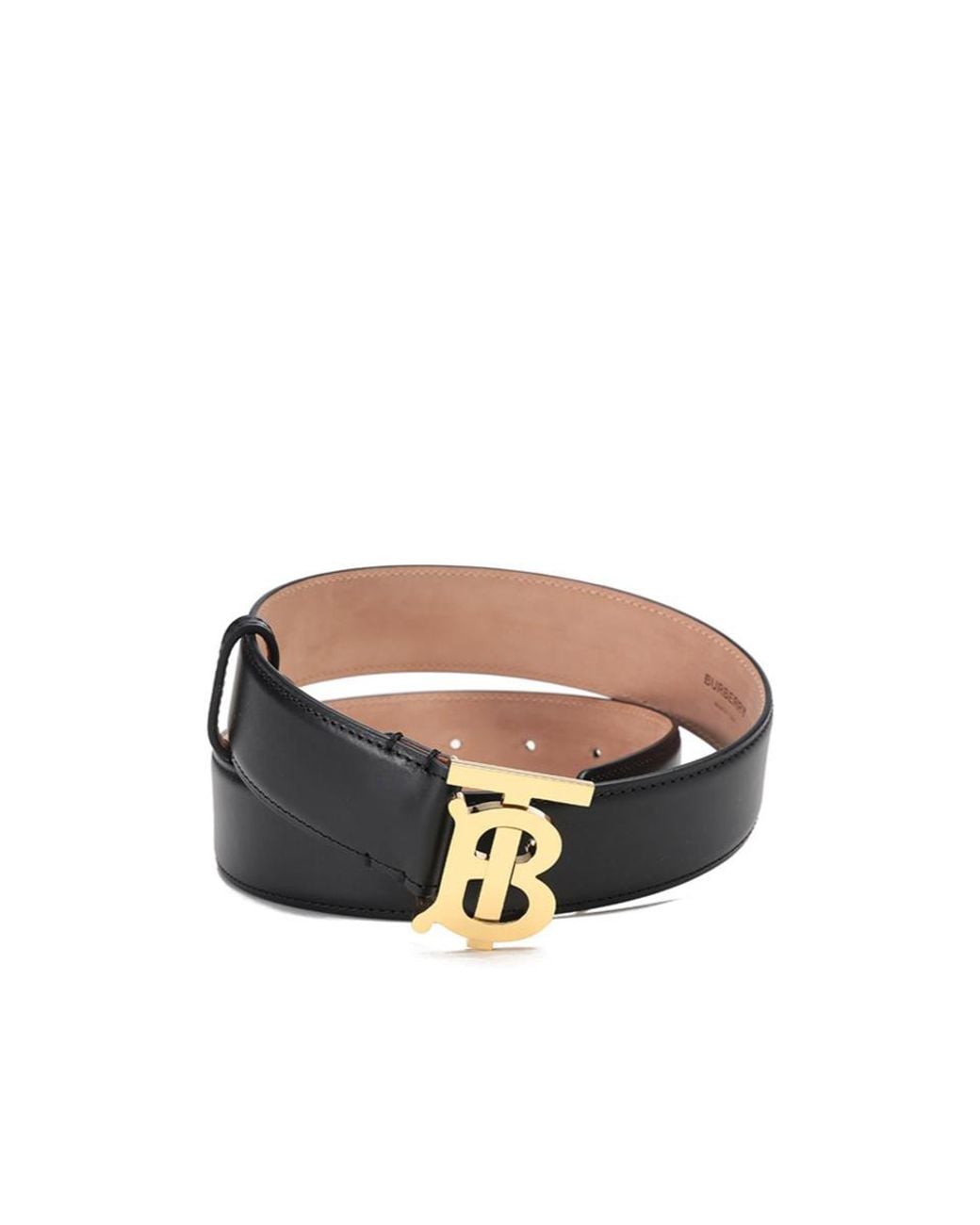 Burberry White Tb Plaque Buckle Belt