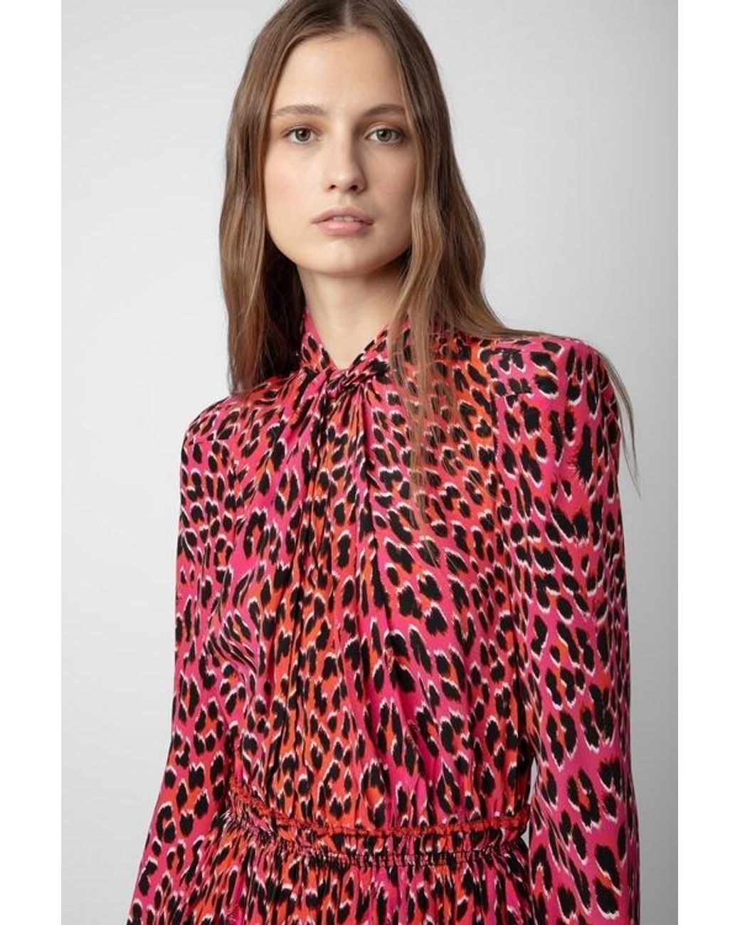 Zadig & Voltaire Red Leopard-Print Dress