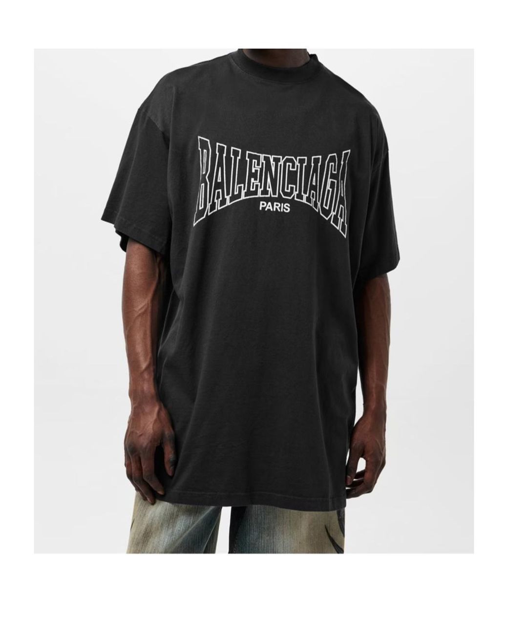 Balenciaga Black Logo Short-Sleeved T-Shirt for men