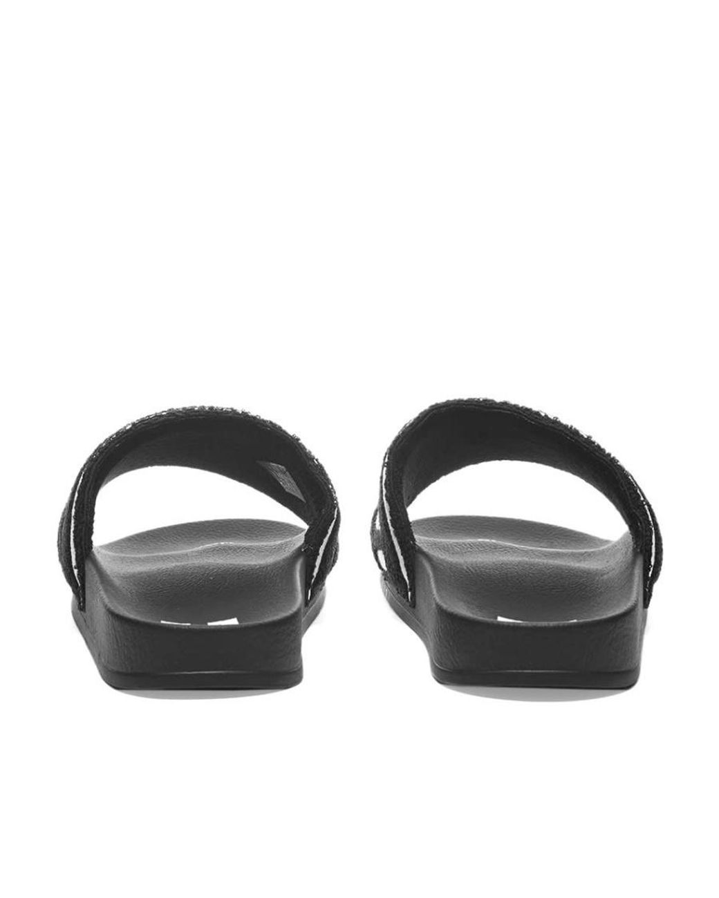 Off-White c/o Virgil Abloh Black Textured Logo-Strap Slides for men
