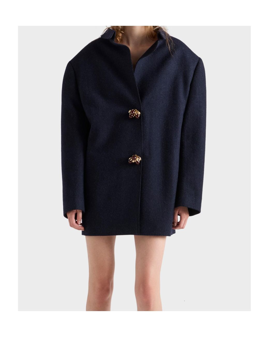 Prada Blue Button-Up Coat