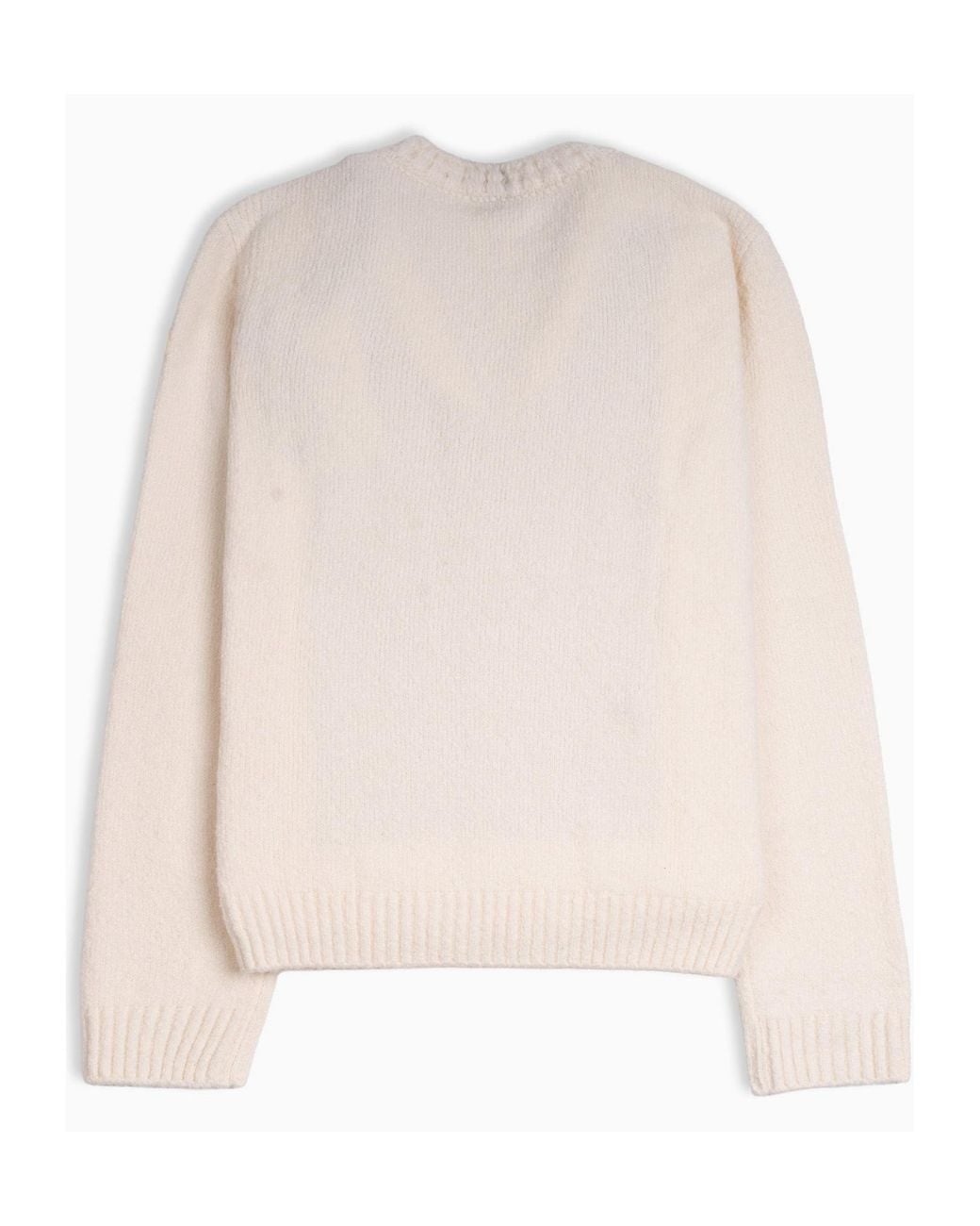 Moncler White Embroidered Logo Jumper