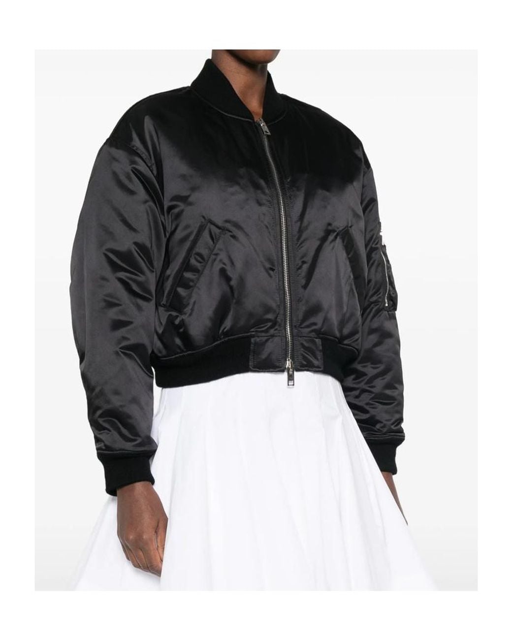 Alexander Wang Black Zip-Up Bomber Jacket