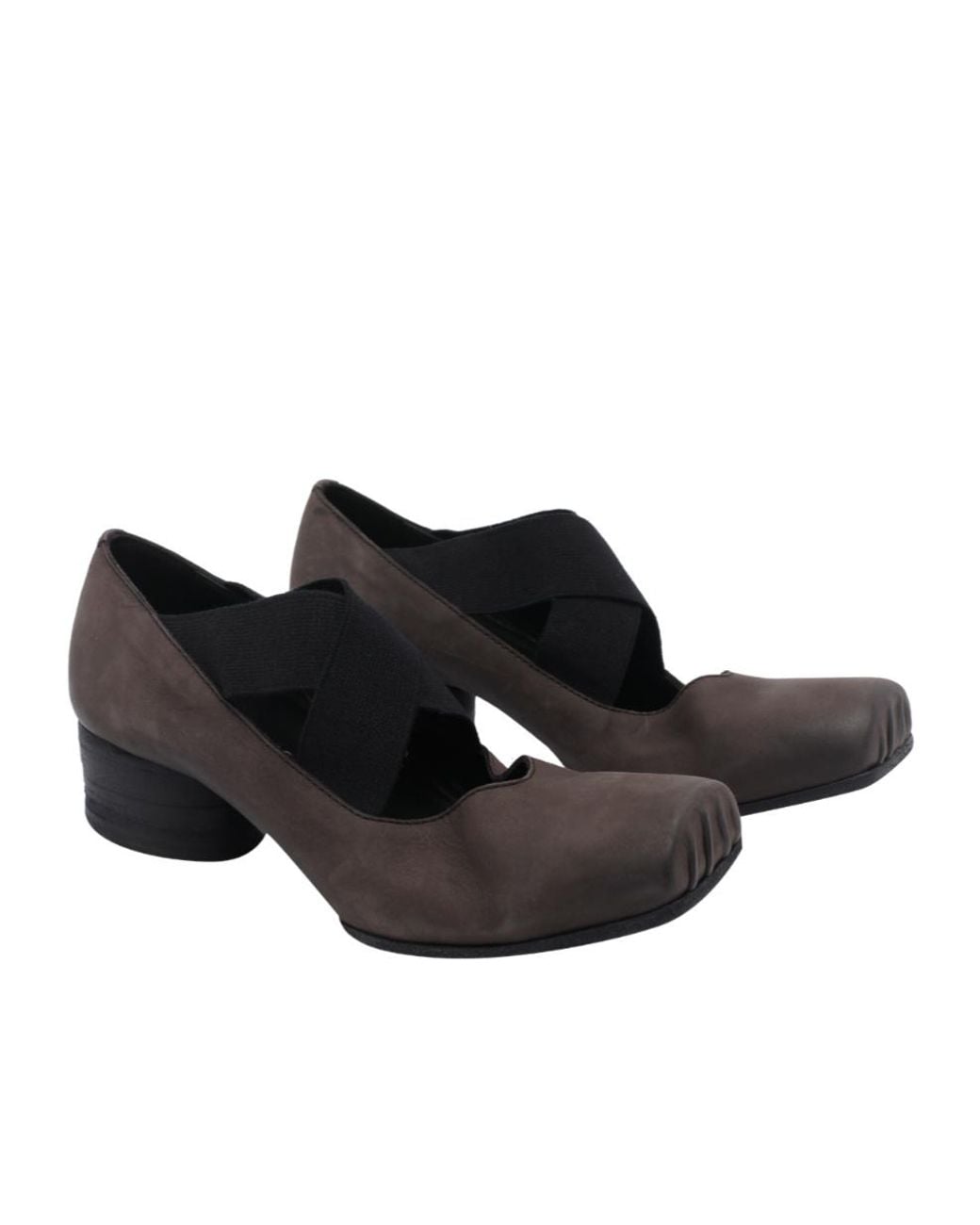 Uma Wang Black Square-Toed Ballet Shoes