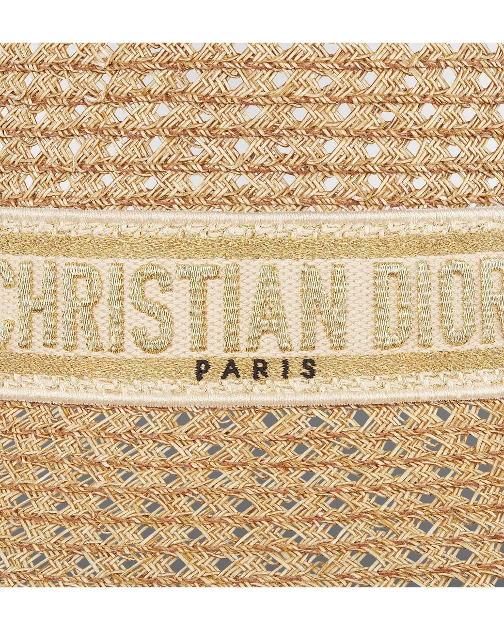 Dior Natural Logo Band Wide-Brim Hat