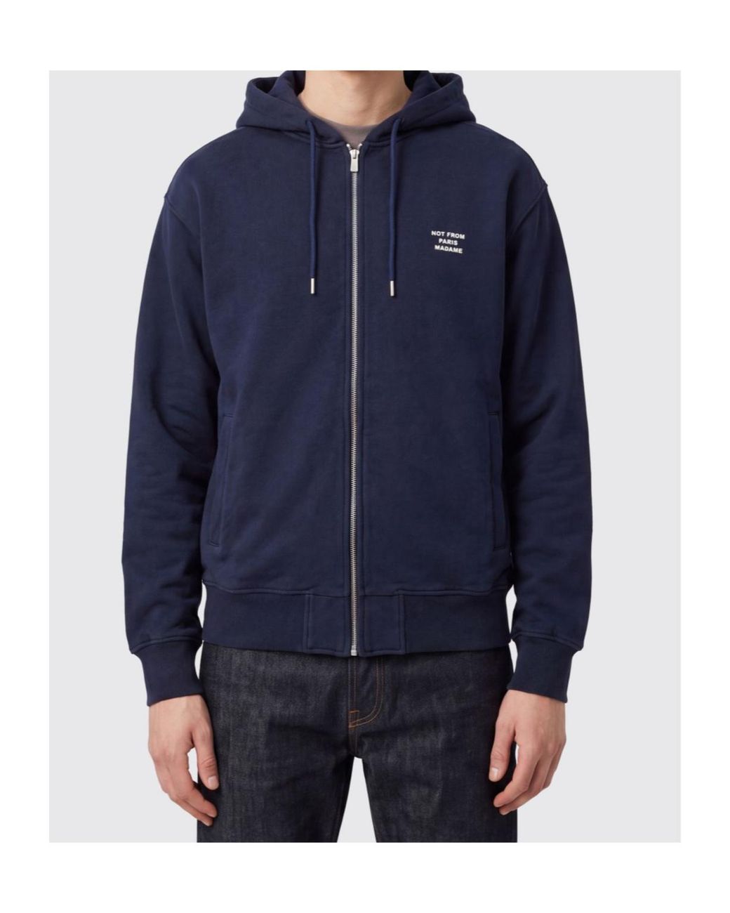 Drole de Monsieur Blue Drôle De Monsieur Back Logo Zip-Up Hoodie for men