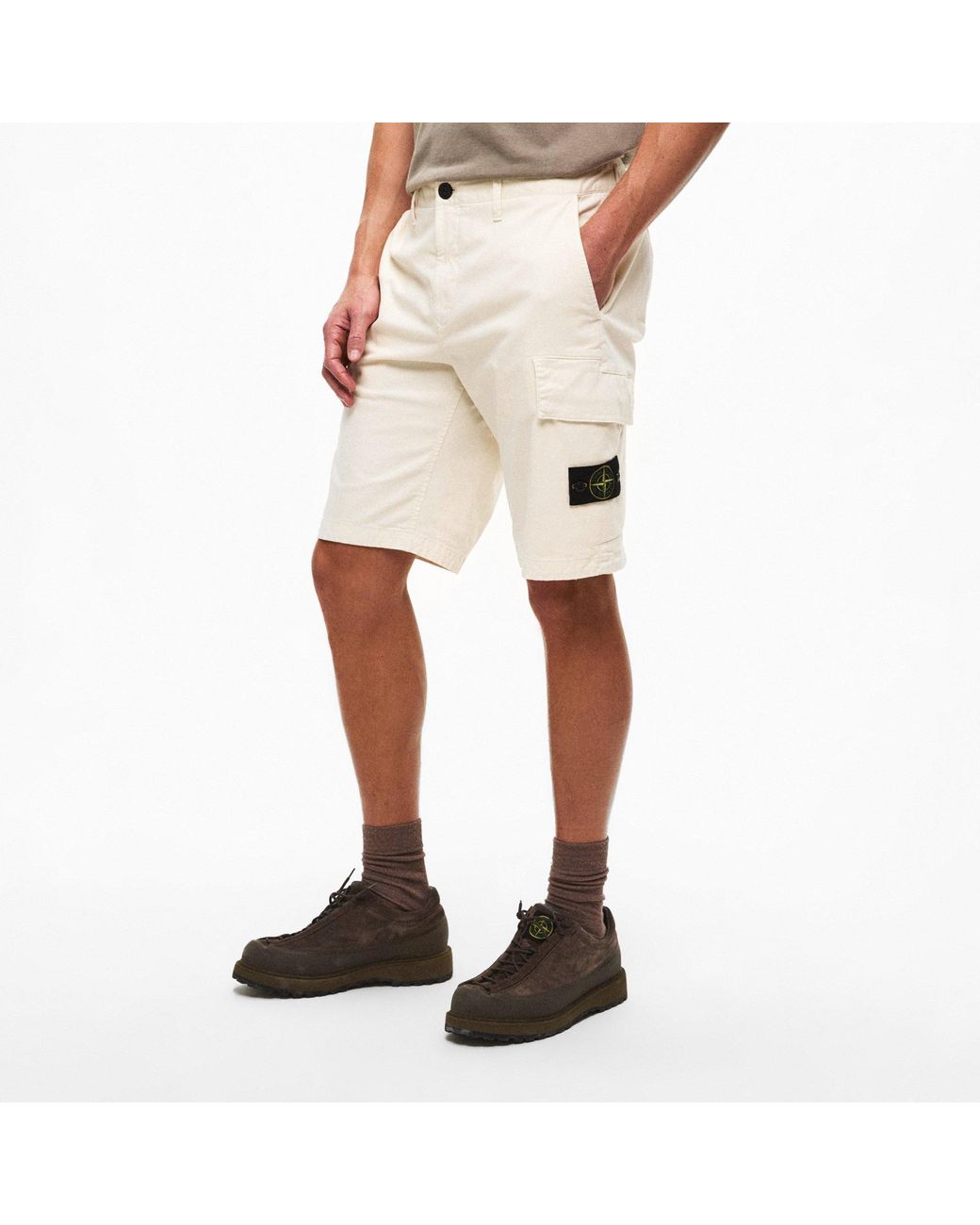 Stone Island Natural Pockets Cargo Shorts for men