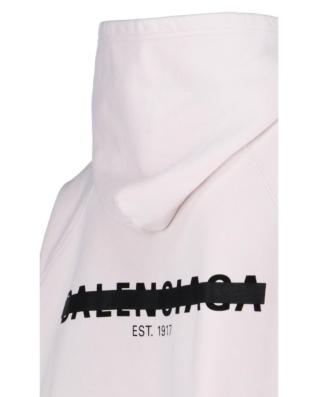 Balenciaga Gray Logo Printed Long-Sleeved Hoodie for men