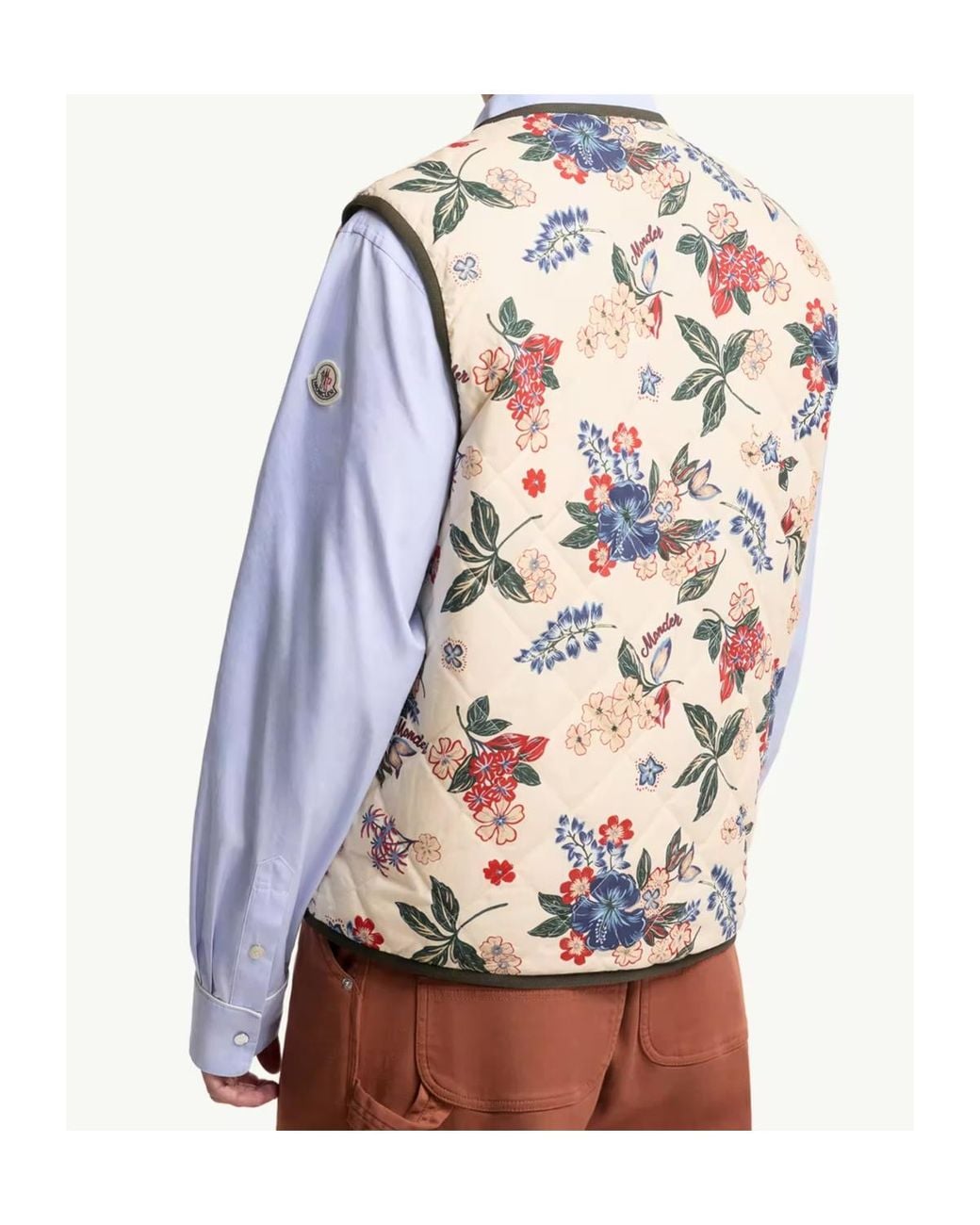 Moncler Multicolor Franqui Reversible Floral Down Vest for men