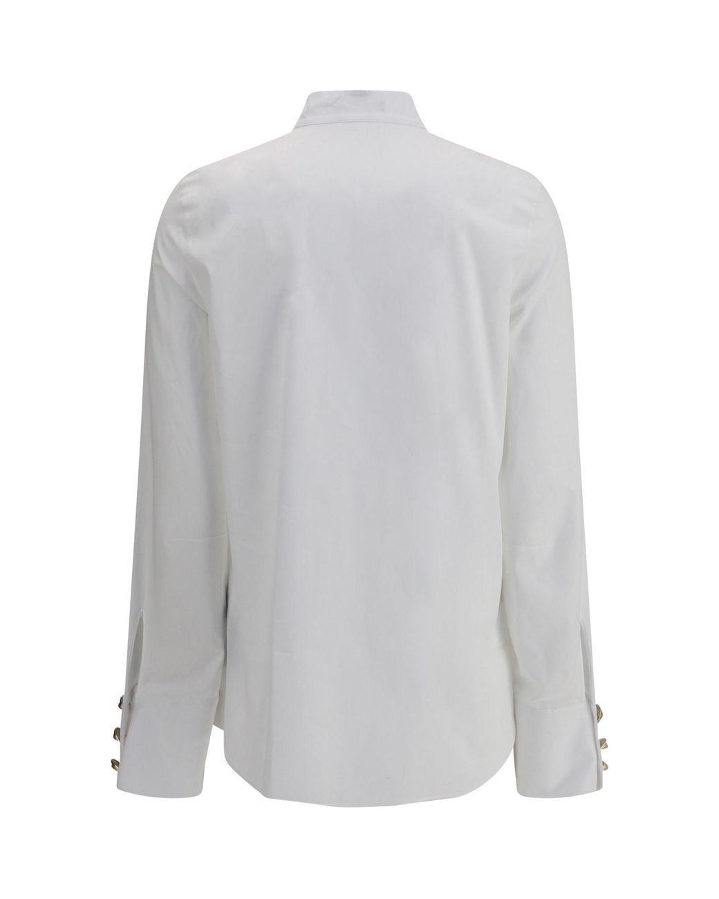 Balmain Gray Ruffled Long-Sleeved Shirt