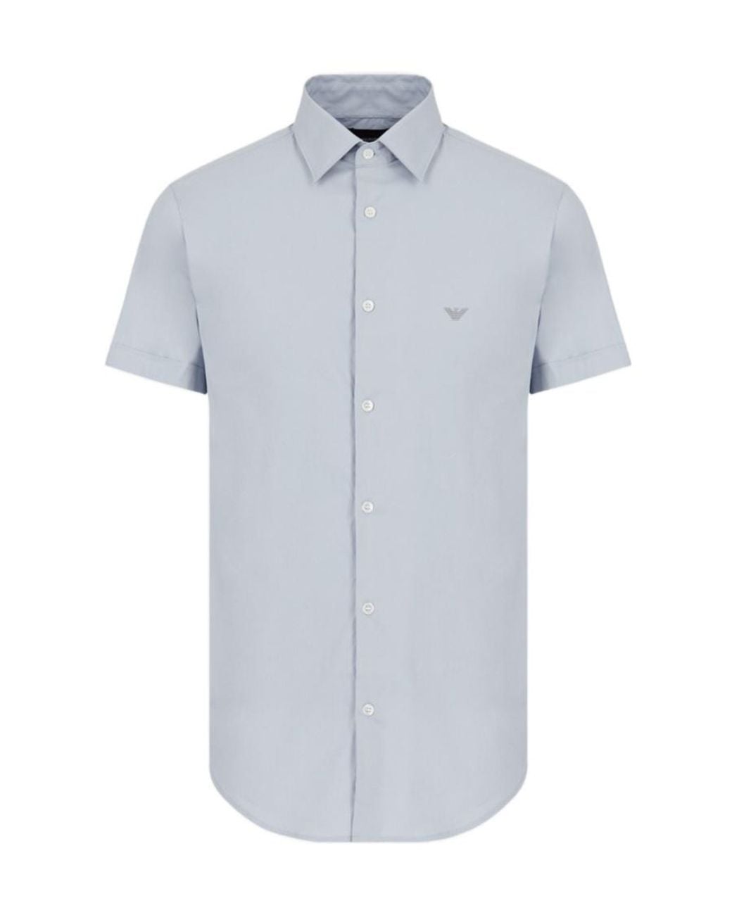Emporio Armani Blue Lapel Shirt for men