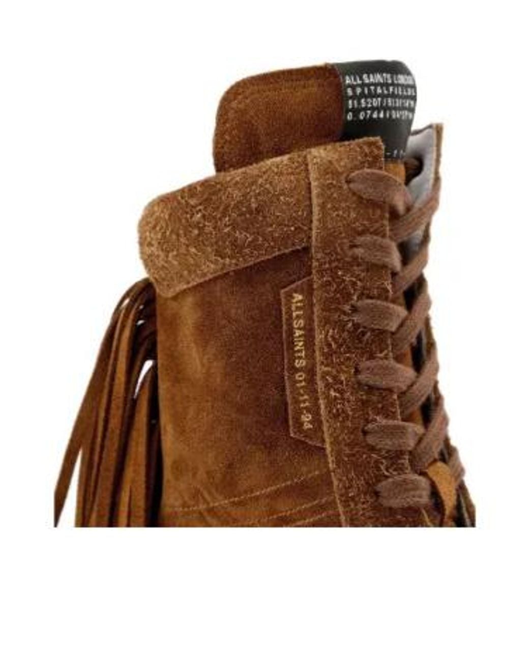AllSaints Brown Louise Fringe-Detail Sneakers