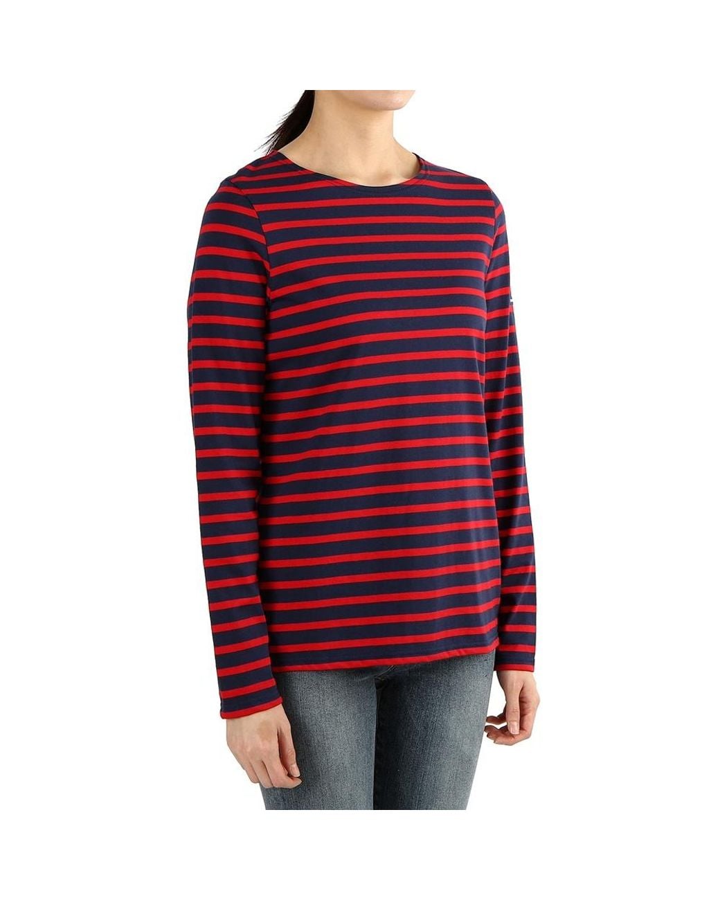 Saint James Red Striped Graphic T-Shirt