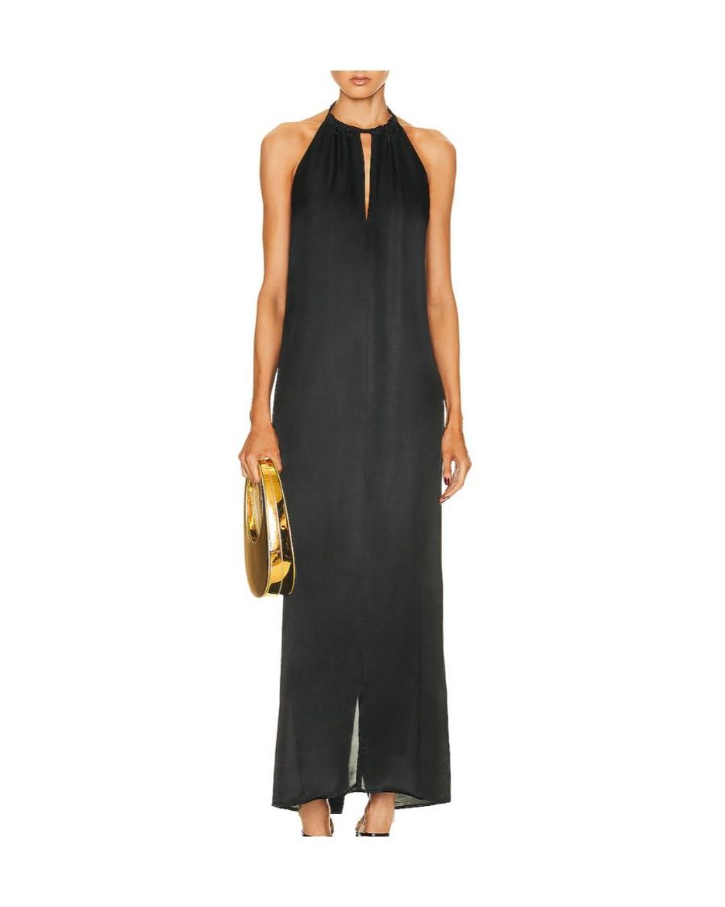 Acne Black Keyhole-Neck Open-Back Maxi Dress