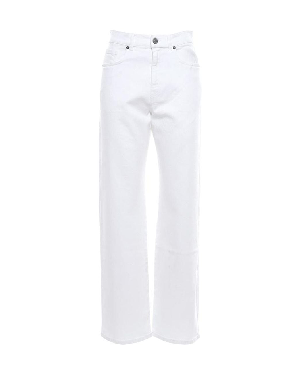 P.A.R.O.S.H. White Straight Leg Trousers