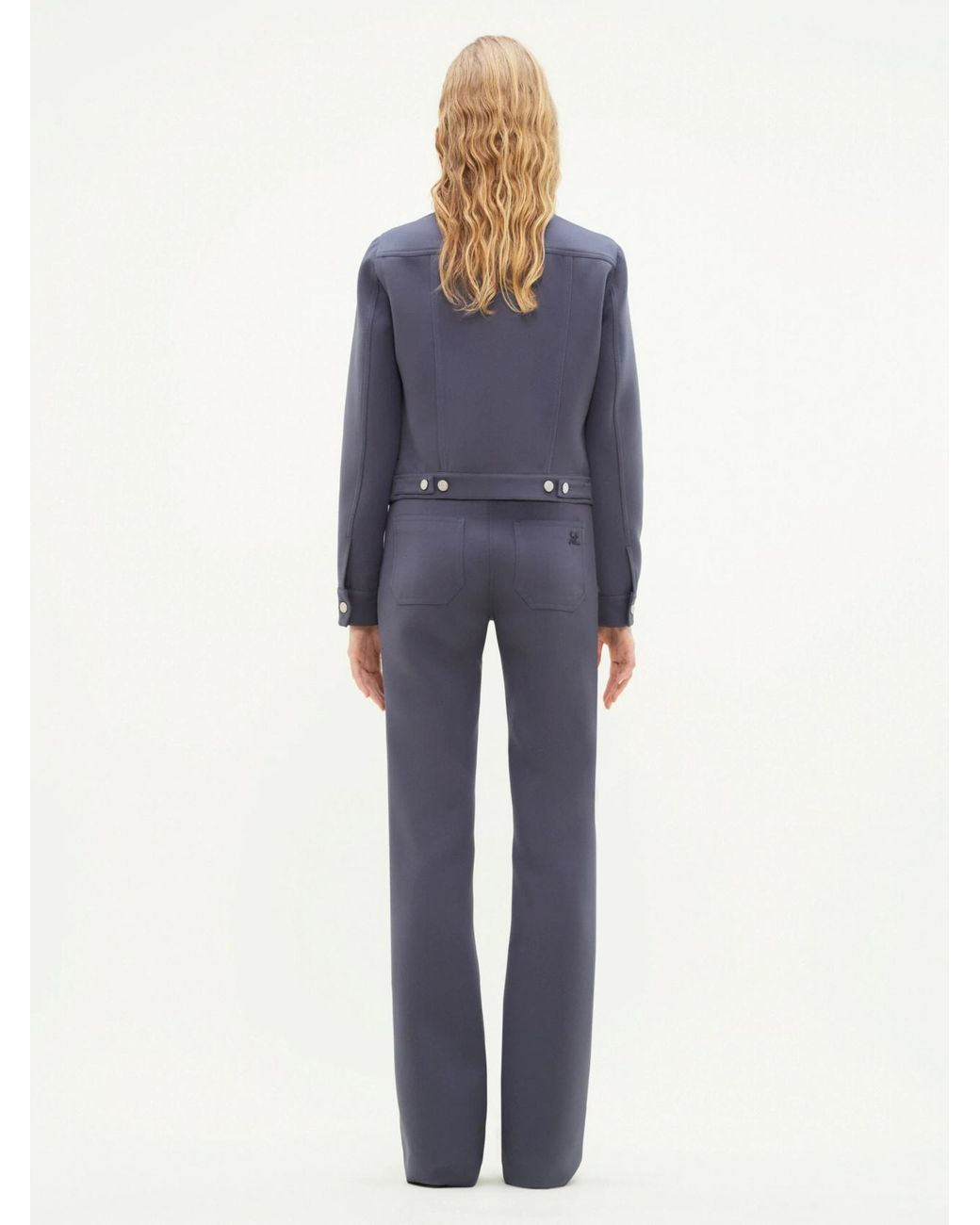 Courreges Blue Twill Casual Trousers