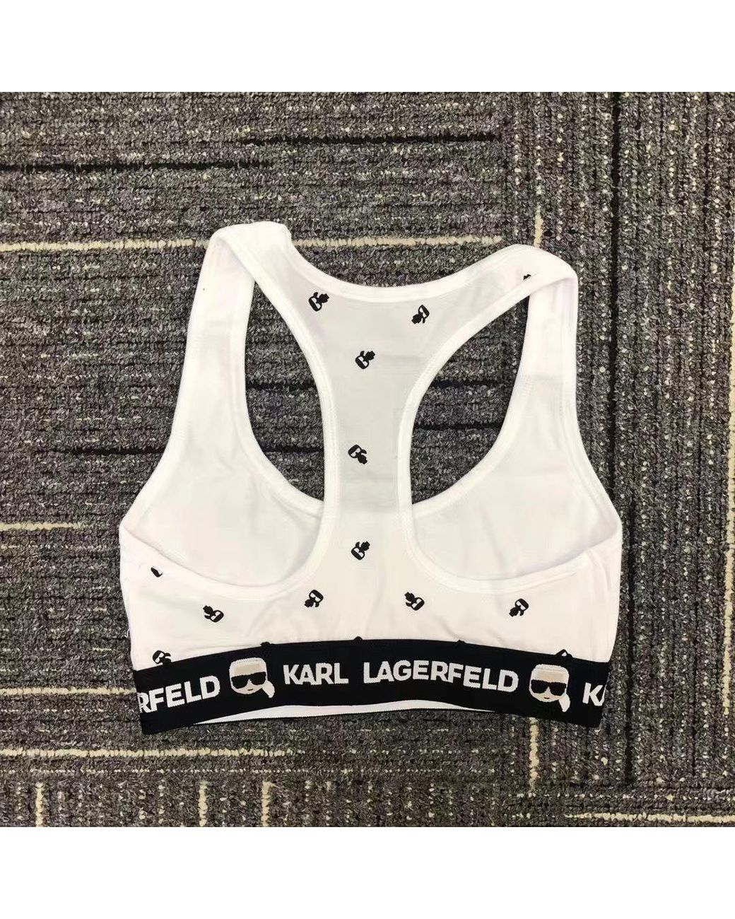 Karl Lagerfeld White Ikonik Logo Bralette