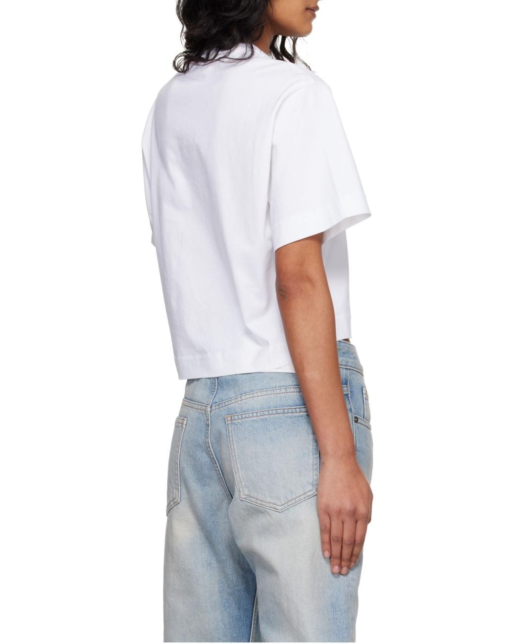 Off-White c/o Virgil Abloh White Bookish Glowing Flower Cropped T-Shirt