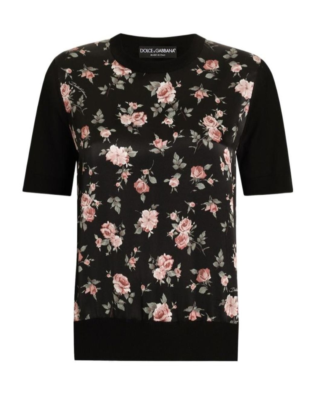 Dolce & Gabbana Black Round-Neck Short-Sleeved T-Shirt