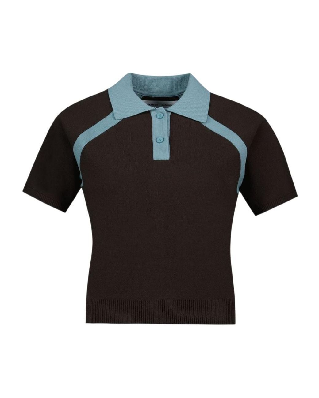 Samsøe & Samsøe Black Raglan Sleeve Polo Shirt