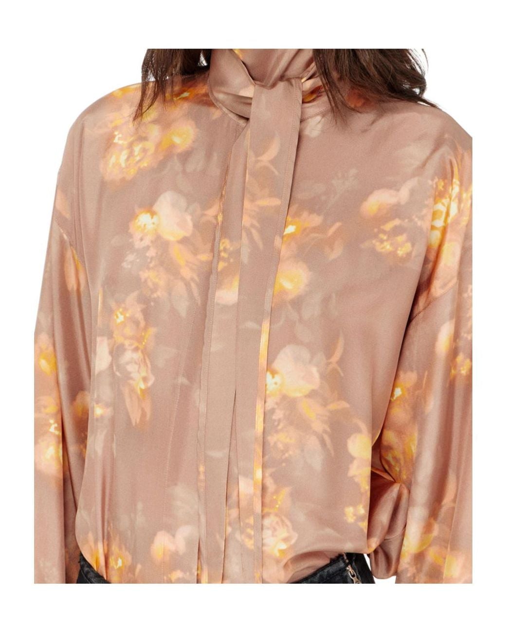 DIESEL White C-Allas-T1 Floral Tie-Neck Shirt