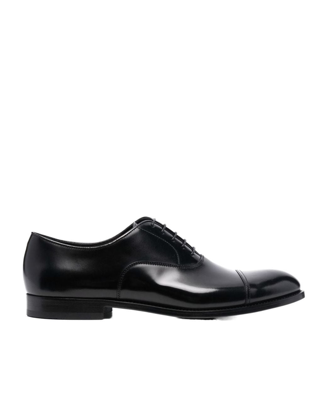 Doucal's Black Almond Toe Lace-Up Shoes for men