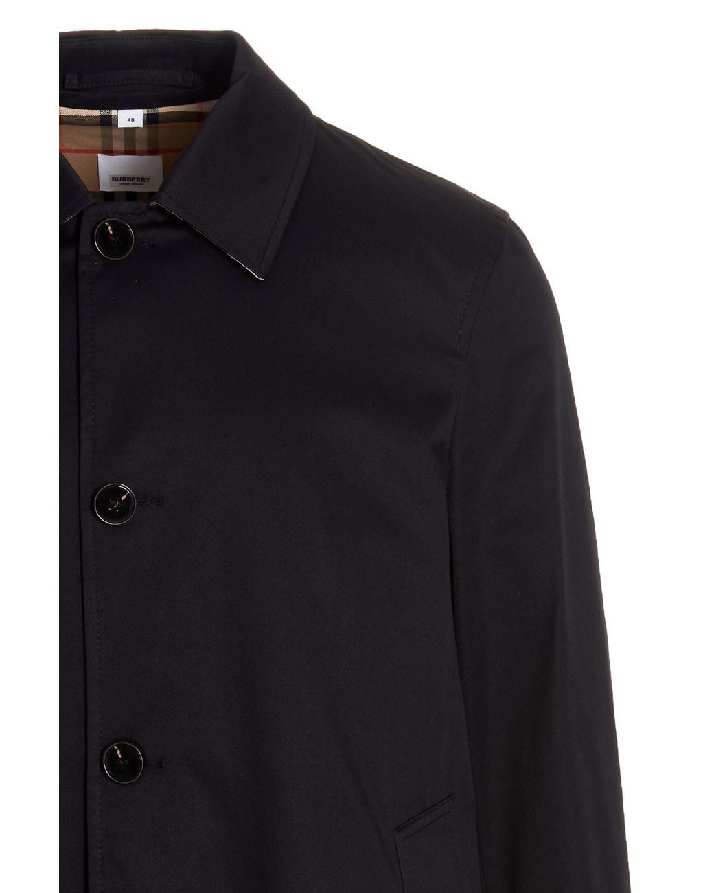 Burberry Blue Single-Breasted Midi Coat for men
