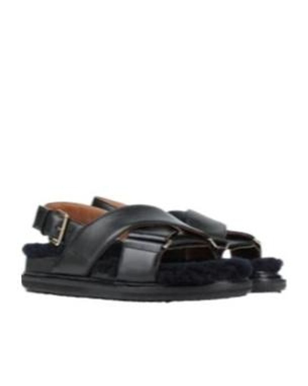 Marni Black Flat Sandals