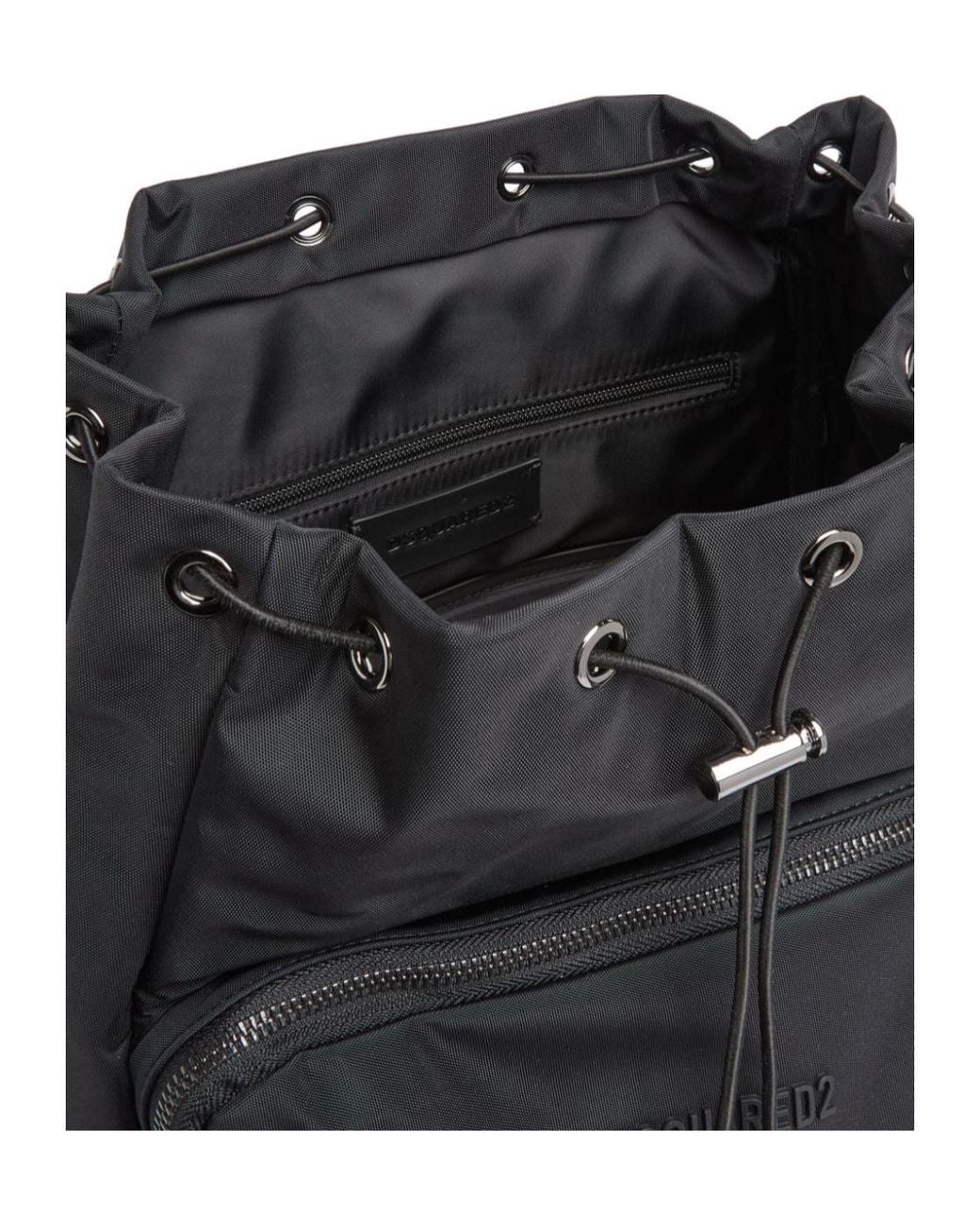DSquared² Black Urban Foldover Top Backpack for men