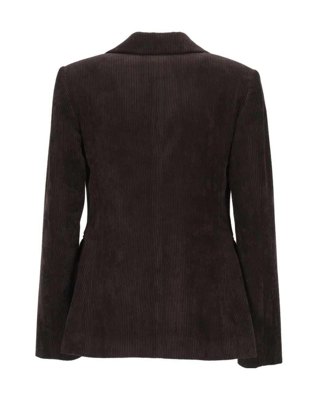 D.exterior Black Corduroy Double-Breasted Blazer