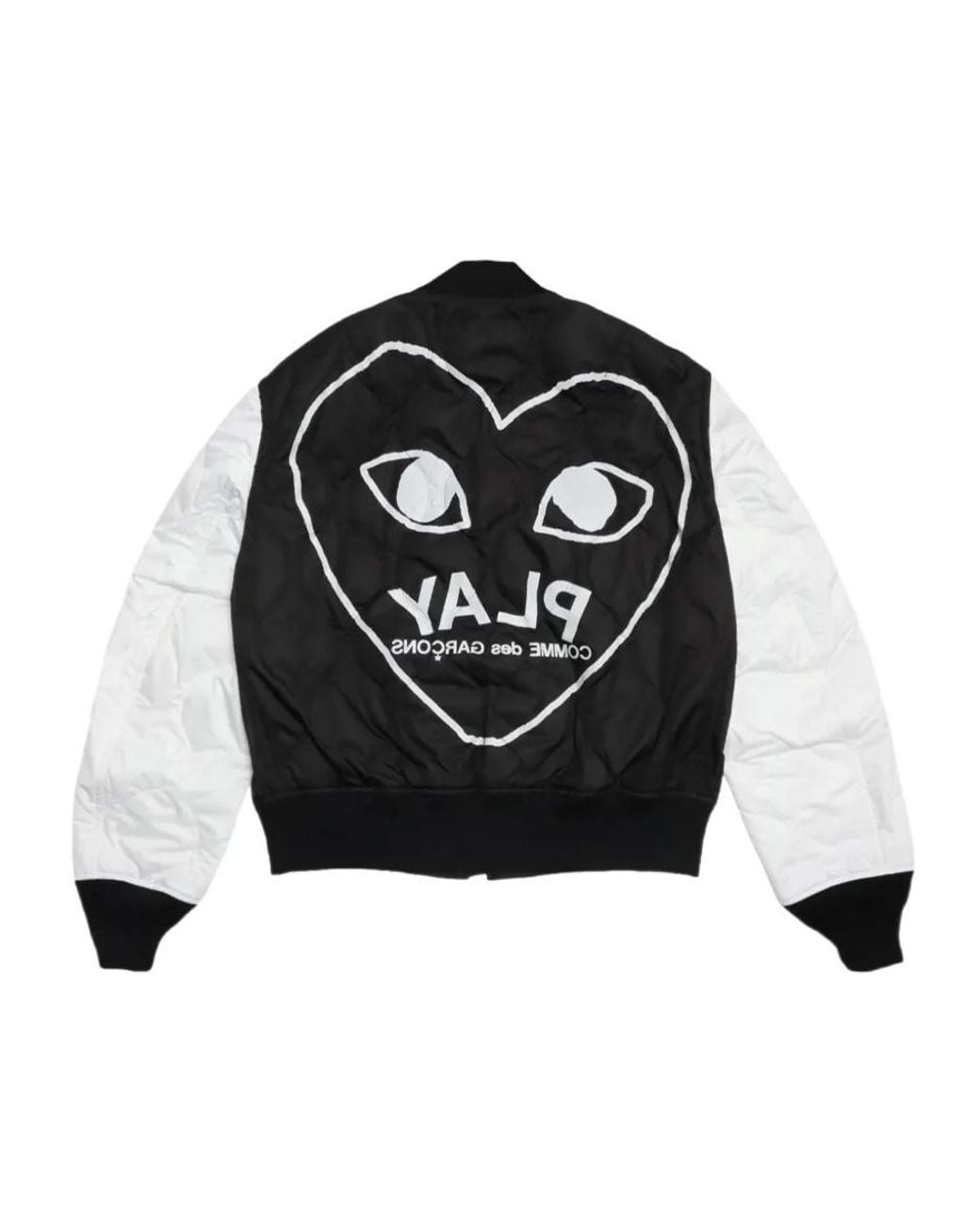 COMME DES GARÇONS PLAY Black Quilted Logo-Print Jacket for men