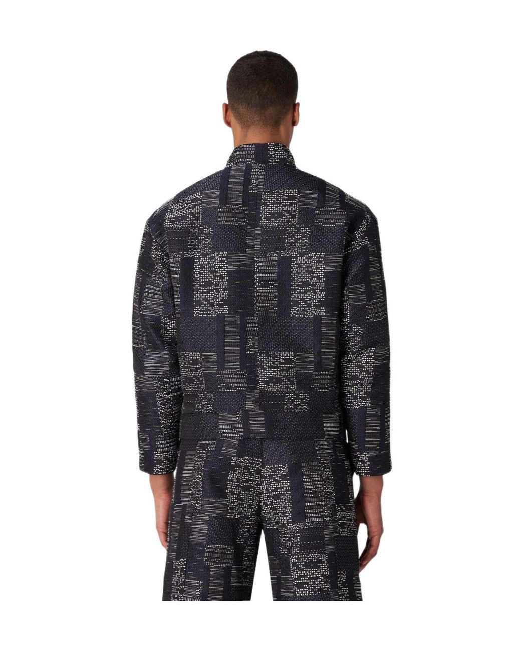 Emporio Armani Gray Printed Jacket for men