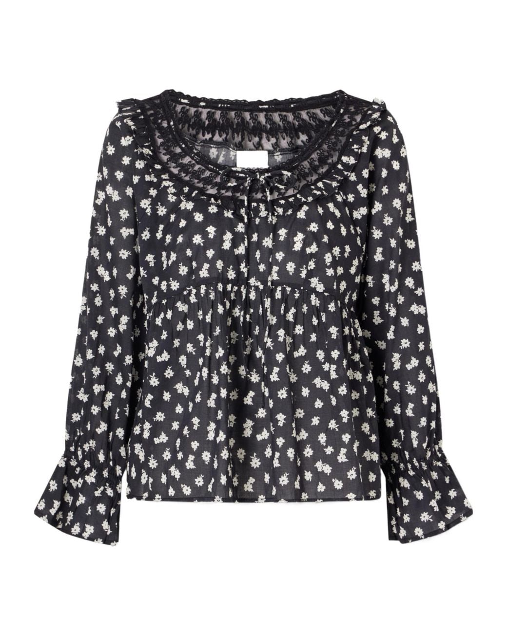 Posse Black Cotton-Voile Blouse