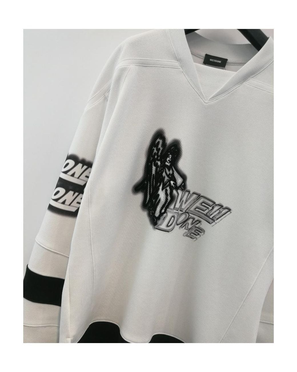 we11done White T-Shirt With Round Neck And Long Sleeves for men