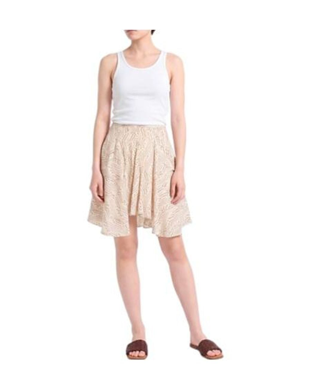 Isabel Marant Natural Multicolored Pleated Skirt