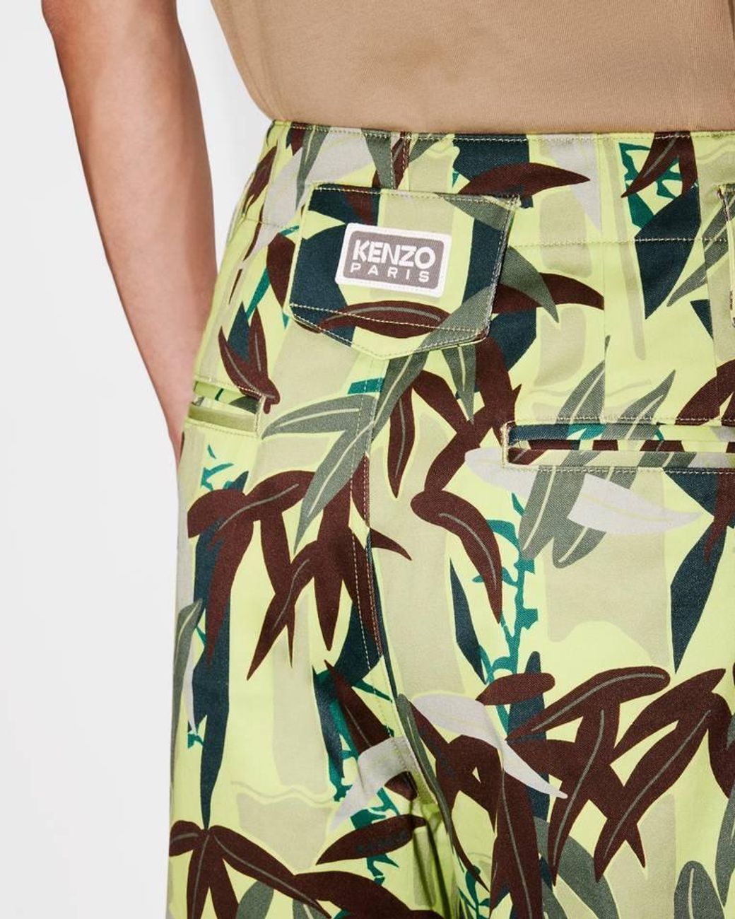 KENZO Green Chiku-Rin Camo' Oversized Pleated Pants for men