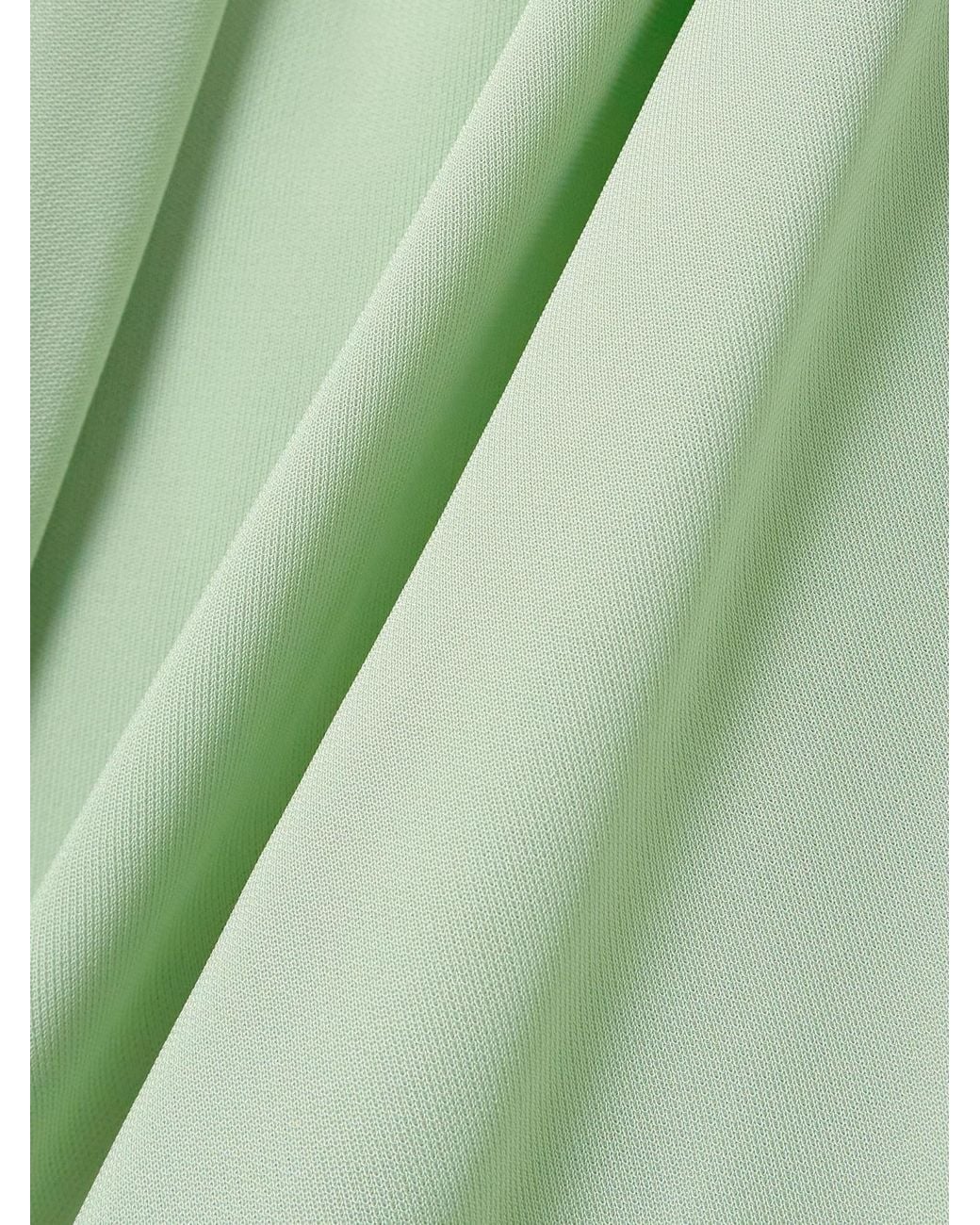 Victoria Beckham Green Long Sleeve Knot Detail Jersey Gown