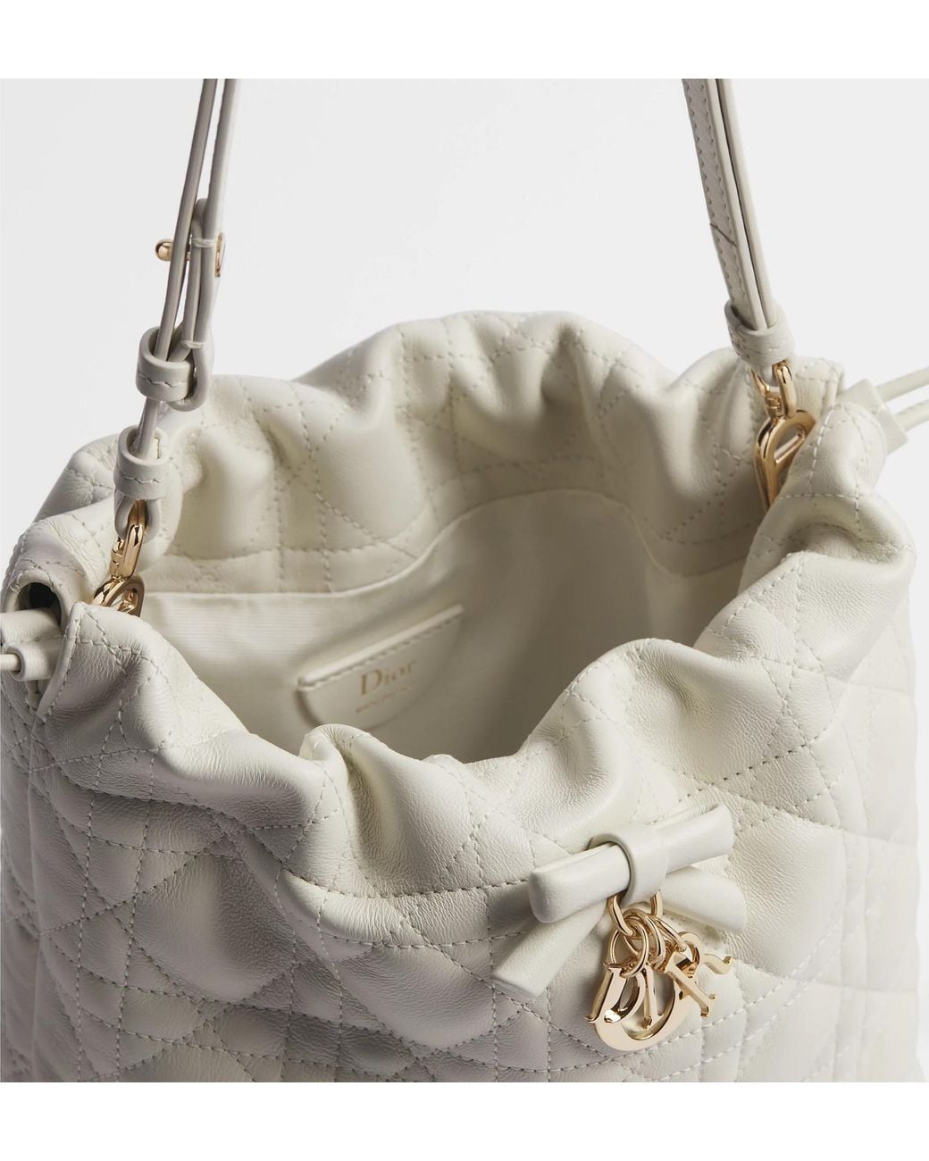 Dior White Aable Mini Bucket Bag